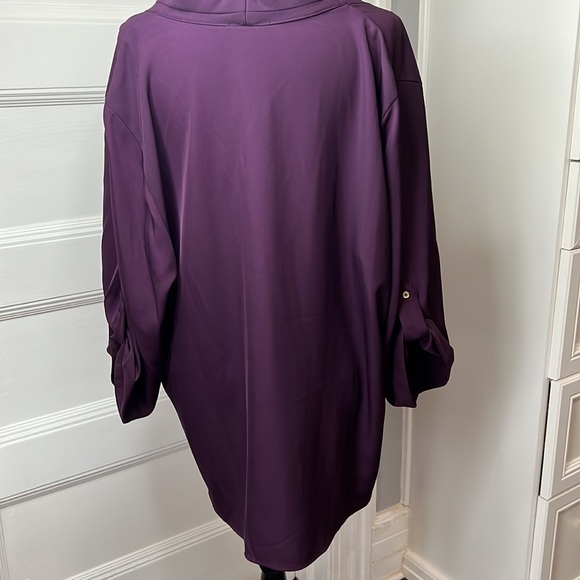 CALVIN KLEIN PURPLE BLOUSE SIZE 2X 2G 2TG - Picture 5 of 10